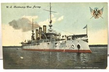 WWI 1908 - 1909 U.S. Battleship New Jersey Postcard Unused picture