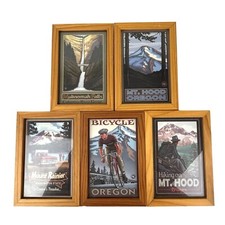 Oregon Washington Pacific Northwest Postcards Wood Framed Mt. Hood Landscape Art picture