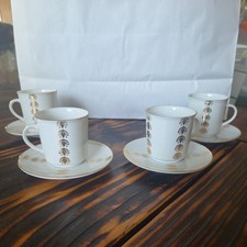 Winterling Roslau Bavaria China Set 4 Small Tea Cups Demitasse Saucers Germany picture