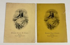 Pair 1903 Steamboat Menus Chester W Chapin & City Of Lowell Original picture