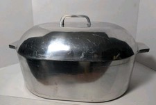 Vtg Royalty Nasco 13 Qt Polished Aluminum Roaster Dutch Oven Cookware Lidded picture