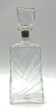 Vintage Vodka Glass Decanter Bottle w/ Stopper – Fanburst Design, 1935–64 picture