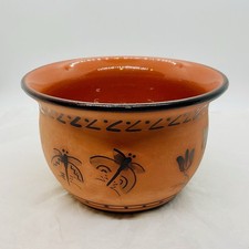 Mariko Swisher Signed ‘94 Insect and Floral Motif Clay Planter/Bowl 6” X 4” VTG picture