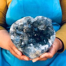 4.62LB Natural Blue Celestite Geode Quartz Crystal Mineral Specimen Healing picture