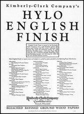 1923 Kimberly Clark Co. Hylo English Finish Ground Wood Papers Vintage Print Ad picture