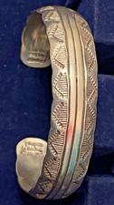 sterling cuff bracelet Navajo hand made,  artist Gilbert  Begay sterling silver. picture