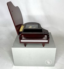 Things Remembered Love Story Cherry Wood Piano Shaped Music Box Ring Holder picture