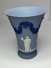 Wedgwood Tricolor Jasperware Apollo Muses Lion Trumpet Vase RARE Lord Wedgwood picture