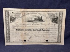 Nov 1878 B&O Baltimore Ohio Railroad Company 2 Shares 40065 Train Railway Stock picture