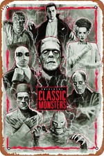 Universal Classic Monsters Movies Funny Tin Metal Signs Retro Wall Decor for Hom picture
