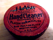 VINTAGE 1930'S FLASH ANTISEPTIC HAND CLEANER TIN RARER SMALL TRIAL SIZE picture