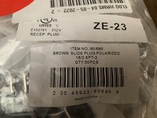 NEW Satco 90/695 Brown Slide Plug Polarized, 18/2 SPT-2 (50 PC LOT) picture