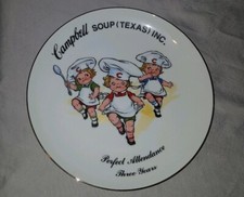 Campbell's Soup Plate Perfect Attendance Plate Three Years picture
