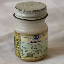 Authentic 1970s Vintage Drug Fair Pharmacy Pill Bottle (Empty) picture