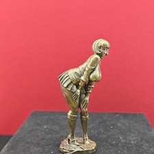 Elegant Brass Woman Statue, Modern Art Female Body Sculpture, Desk Decor picture