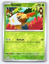 Grubbin 009/142 Common Stellar Crown Pokemon Reverse Holo Near Mint picture