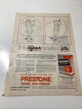 Prestone Anti-Freeze Vintage 8”x11.5”1954 Motor Magazine Ad(MP221) picture