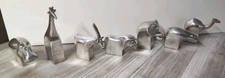 Vintage Dansk Silver Plated Paperweights,  Animals, Lot Of 7, MCM picture