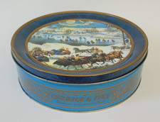 Vintage Currier & Ives 'Central Park in Winter' Collectors Series Metal Tin picture