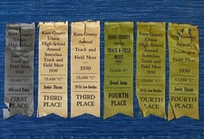 1929-30 Kern County Union High School BHS Track Meet Ribbon Lot Bakersfield CA picture
