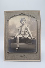 Antique Tri-Fold Photo Boussum San Francisco Oakland Sacramento Girl Portrait picture