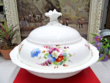 Victorian Tureen Casserole 1860s Coalport painted floral bouquet pattern England picture