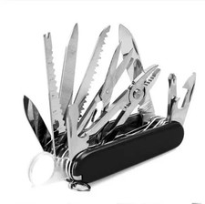 Swiss / Navy Style Pocket Knife Multi Tool , Black, Brown picture