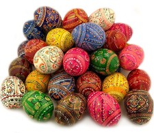Single Wooden Hand Painted Ukrainian Pysanky Easter Eggs Pysanki Easter Decor picture