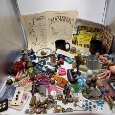 Huge Vtg Junk Drawer Flea Market Marlboro Mugs Lot  Coins Cards Buttons Music NR picture