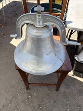 ANTIQUE C.S BELL & CO #3 CAST IRON DUNNER BELL,  SCHOOL CHURCH BELL 17.5