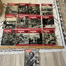 13 Yank Post Army Magazine 1945 Weekly WWII Military Lot Vintage rough picture