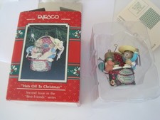 Enesco Ornament Hats Off To Christmas Second Issue In Best Friends Series 1991 picture