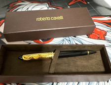 [Exc+5 wz/Box] roberto cavalli by FRANCK MULLER Gold/Black Twisted Ballpoint Pen picture