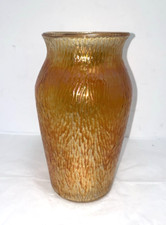 VTG Jeannette Marigold Carnival Glass Tree Bark 7.5