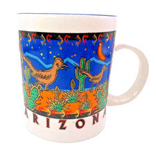 Vintage Arizona Souvenir Coffee Cup Roadrunners Cactus Desert Unbranded picture