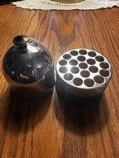 Vintage Silver Metal Lidded Art Deco cigarette dispenser picture