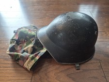 Swiss M18/40 Steel Combat Helmet WWII WW2 Original W/ Chinstrap picture