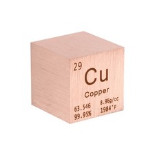 Copper Cube Metal Element High Density Block Pure Periodic Element, 1 Inch picture