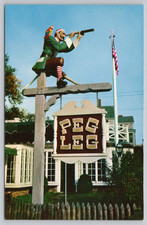 Postcard Peg Leg Restaurant Sign Rockport Massachusetts picture