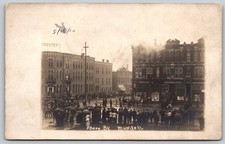 1910 Postcard Fire Scene RPPC Mundell Frankfort Indiana Horse Drawn Engine C417 picture