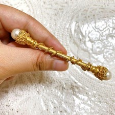 H.P. France Vintage European Gold Brooch Retro Accessory picture