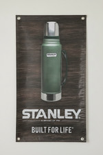 STANLEY Thermos Advertising Sign Store Vtg Display Vinyl Reinforced HD 20