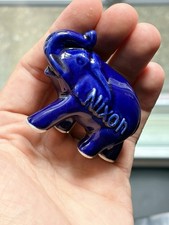 Morton Pottery Richard Nixon G.O.P Cobalt Ceramic Elephant 1960s Political Promo picture