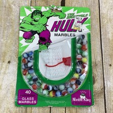 1979 Vintage Marble King Incredible Hulk Pack Sealed NOS 40 Glass Marbles Glow picture