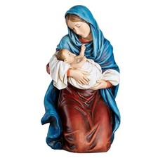 Kneeling Madonna With Child Beautiful Hand Painted Figurine Great Holiday Gift picture