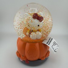 Hello Kitty Halloween Thanksgiving Fall Pumpkin Leaves Musical Snow Globe picture