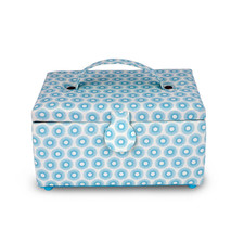Dritz Small Sewing Basket Retro Blue Z10454-21 picture