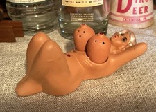 Vintage 1950s Reclining Nude Lady Salt Pepper Shakers Pin Up Ceramic Kitsch Set picture