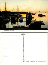 Calypso Vintage Nassau Postcard Bahamian Sloops Waterfront Sunset Divided Back picture