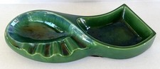 MCM Oversized Ashtray Royal Haegar Pottery Green Drip Glaze Vintage Mid Century picture